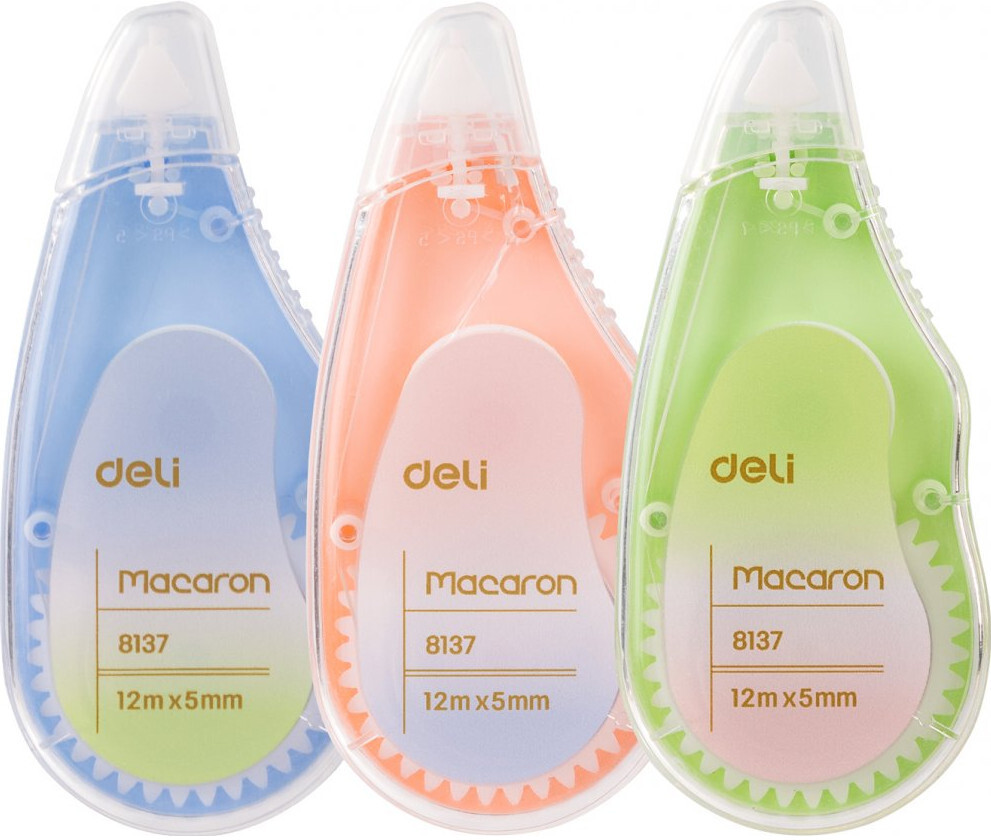 3x Korektor w taśmie Deli Macaron, 5mmx12m