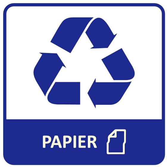 Etykieta (naklejka) na kosz do segregacji , "papier", 14x14cm, 1 sztuka