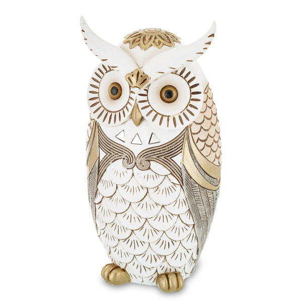 Figurka Sowa biało-złota 22,5cm