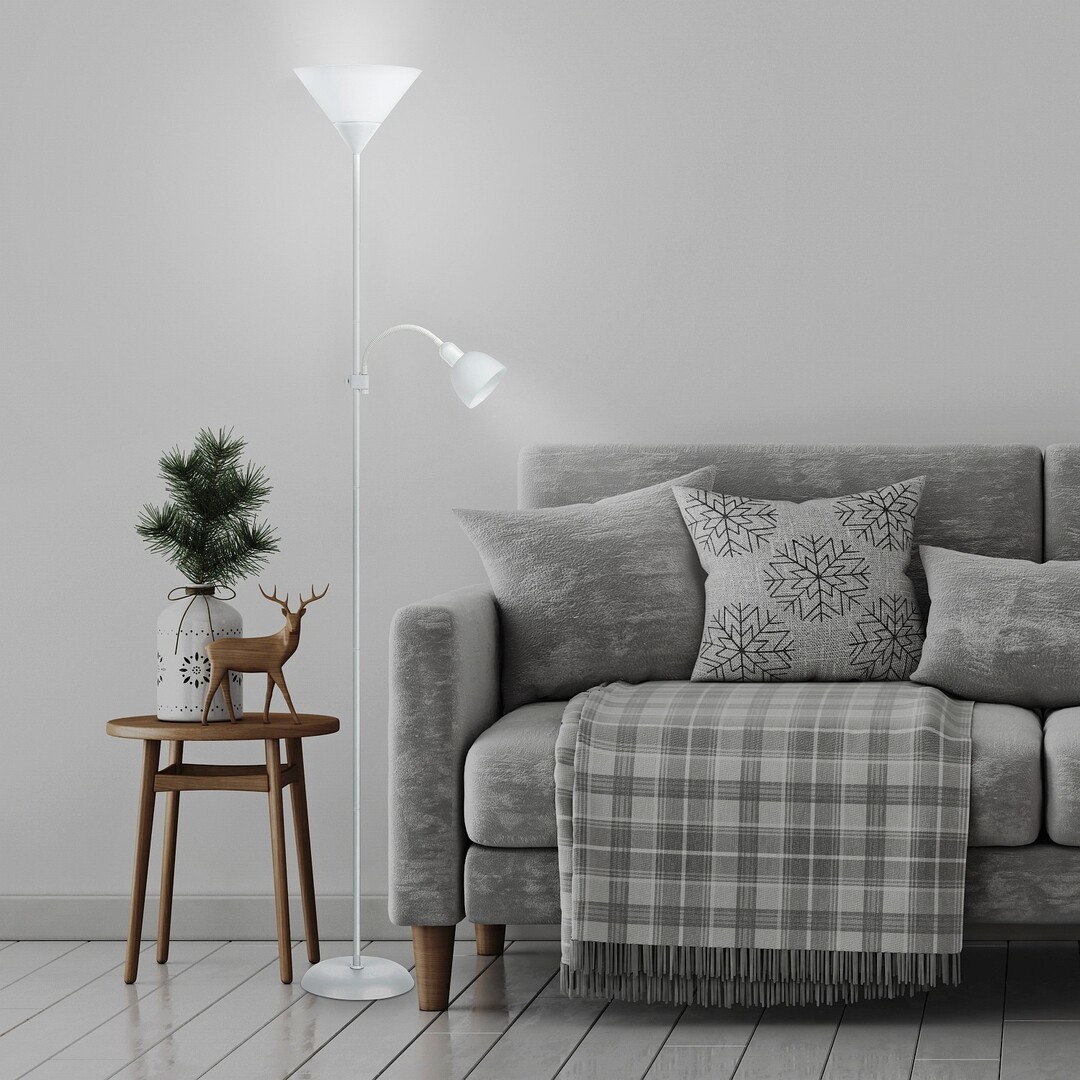 Rabalux Action lampa stojąca 1x100W/1x25W biała 4061 - Wysyłka w 24h