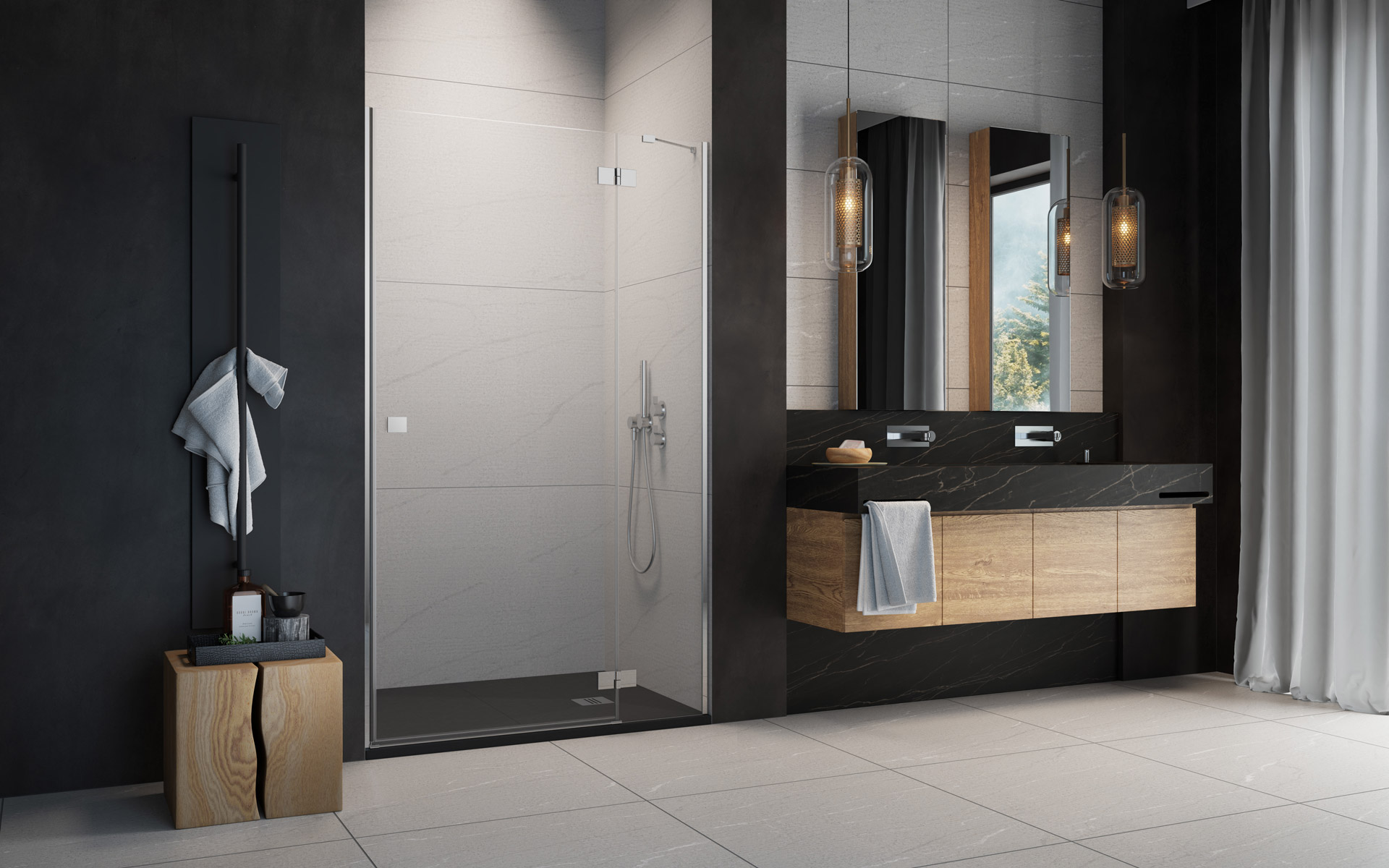 Radaway Essenza New DWJ drzwi prysznicowe 130 cm prawe chrom/szkło przezroczyste 1385017-01-01R