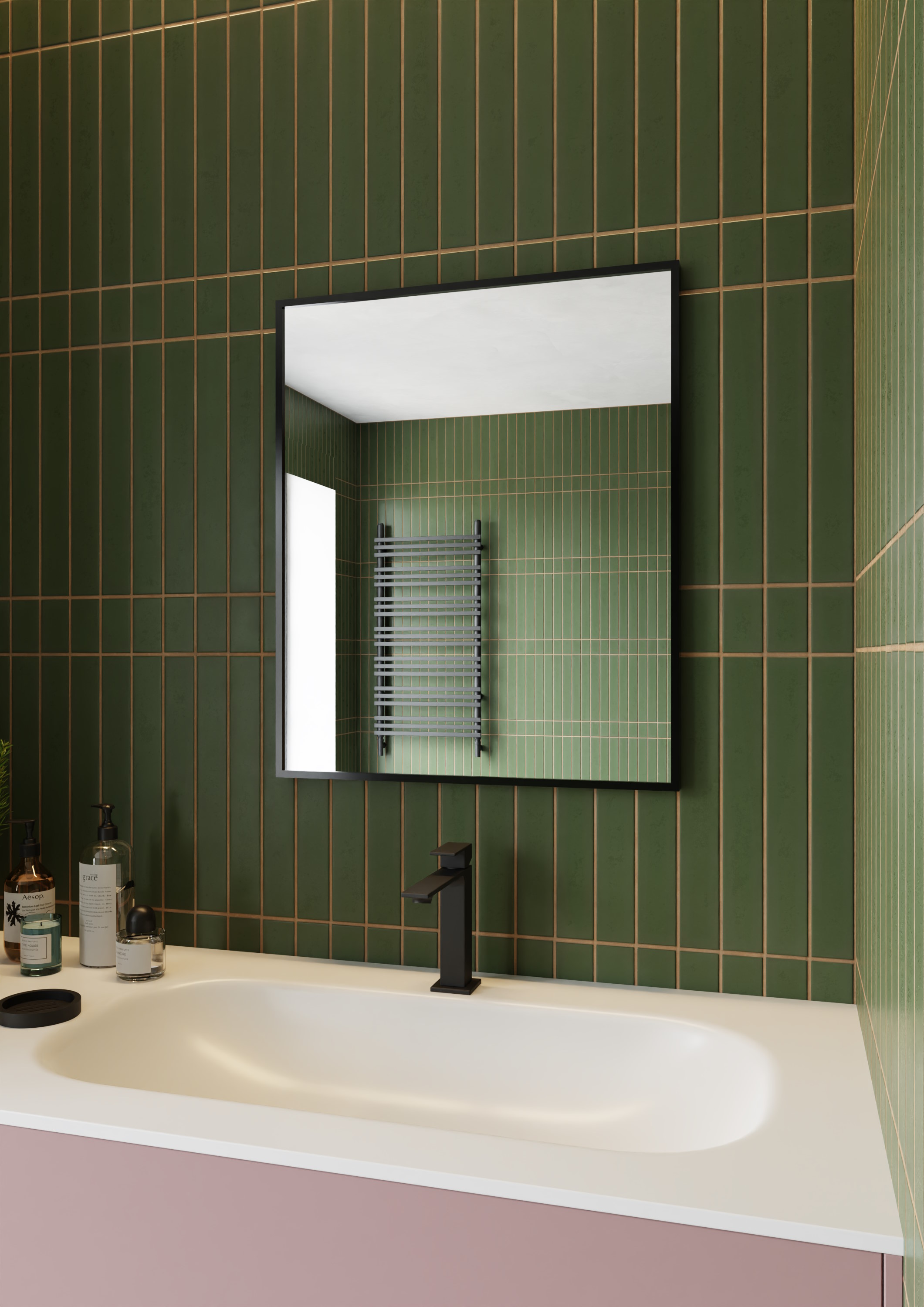 Dubiel Vitrum One lustro 60x80 cm prostokątne czarny