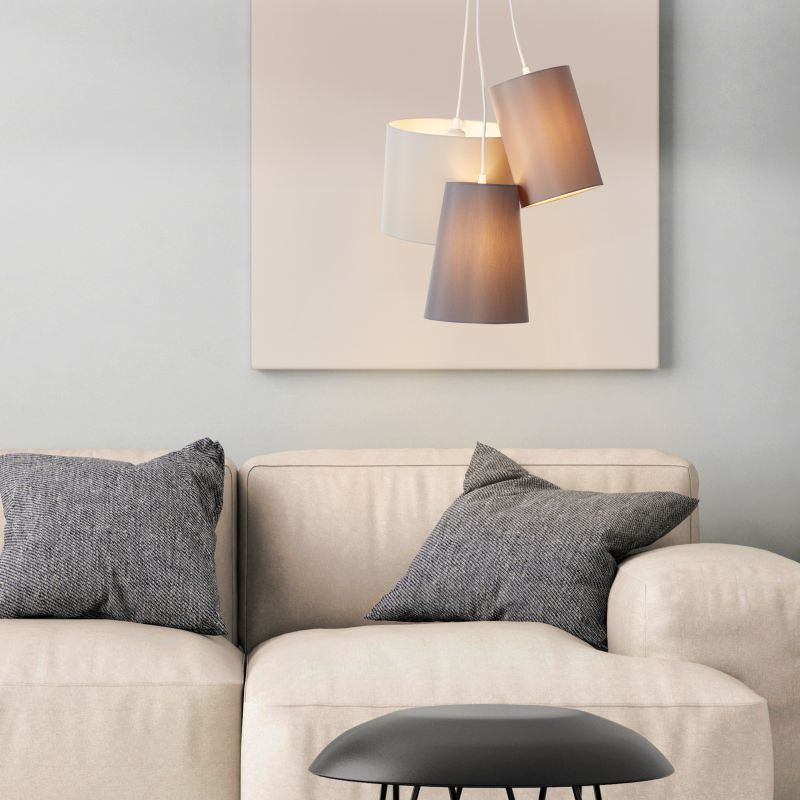 Brilliant Trial lampa wisząca 3x40W szara 93377/22