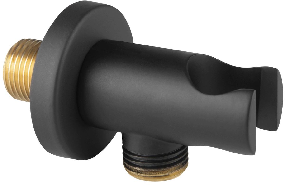 Ferro przyłącze kątowe z uchwytem ścienne czarny mat PKN14BL