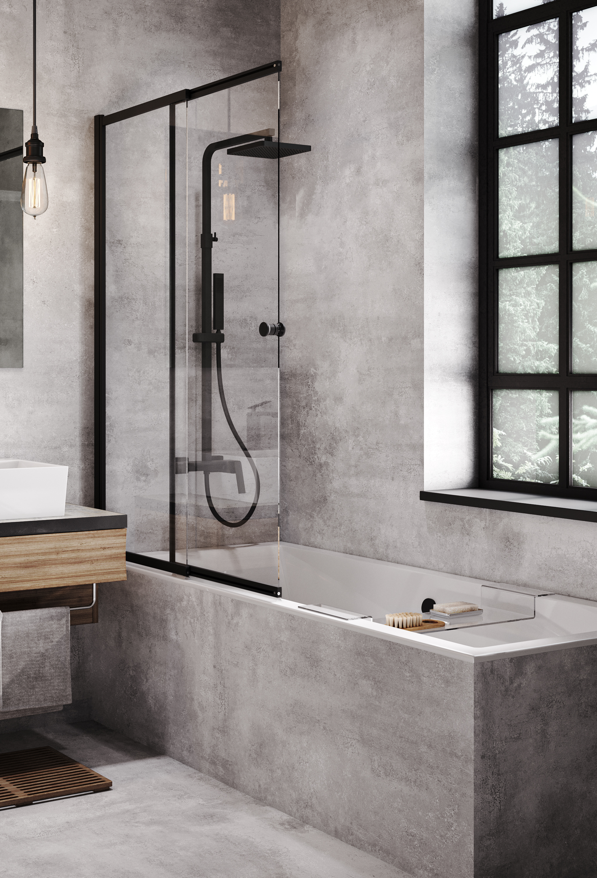 Besco Aspira zestaw prysznicowy ścienny czarny mat BP-AN-CZ