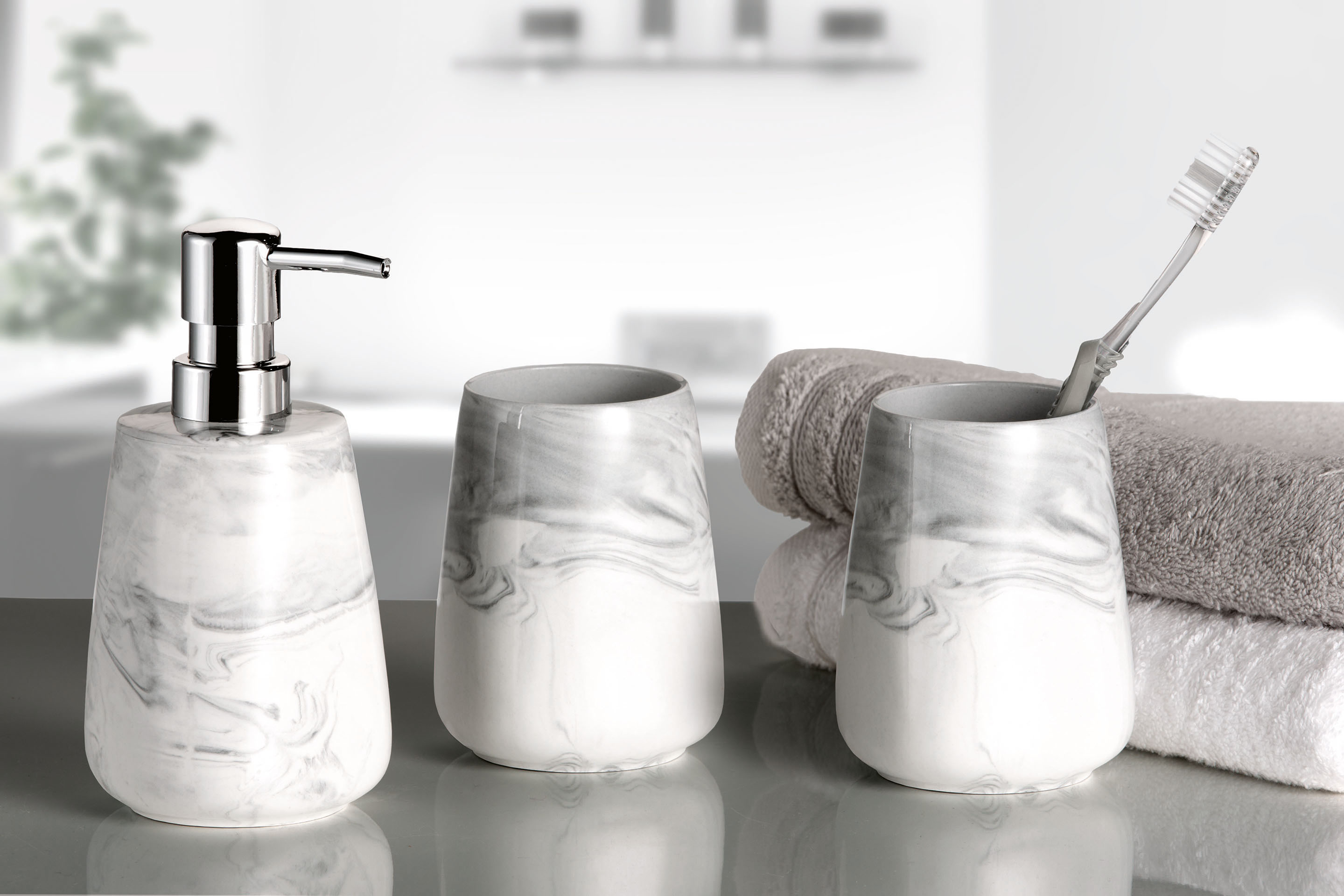 Kleine Wolke Marble dozownik do mydła 350 ml stojący marmur 5854901854 - Wysyłka w 24h