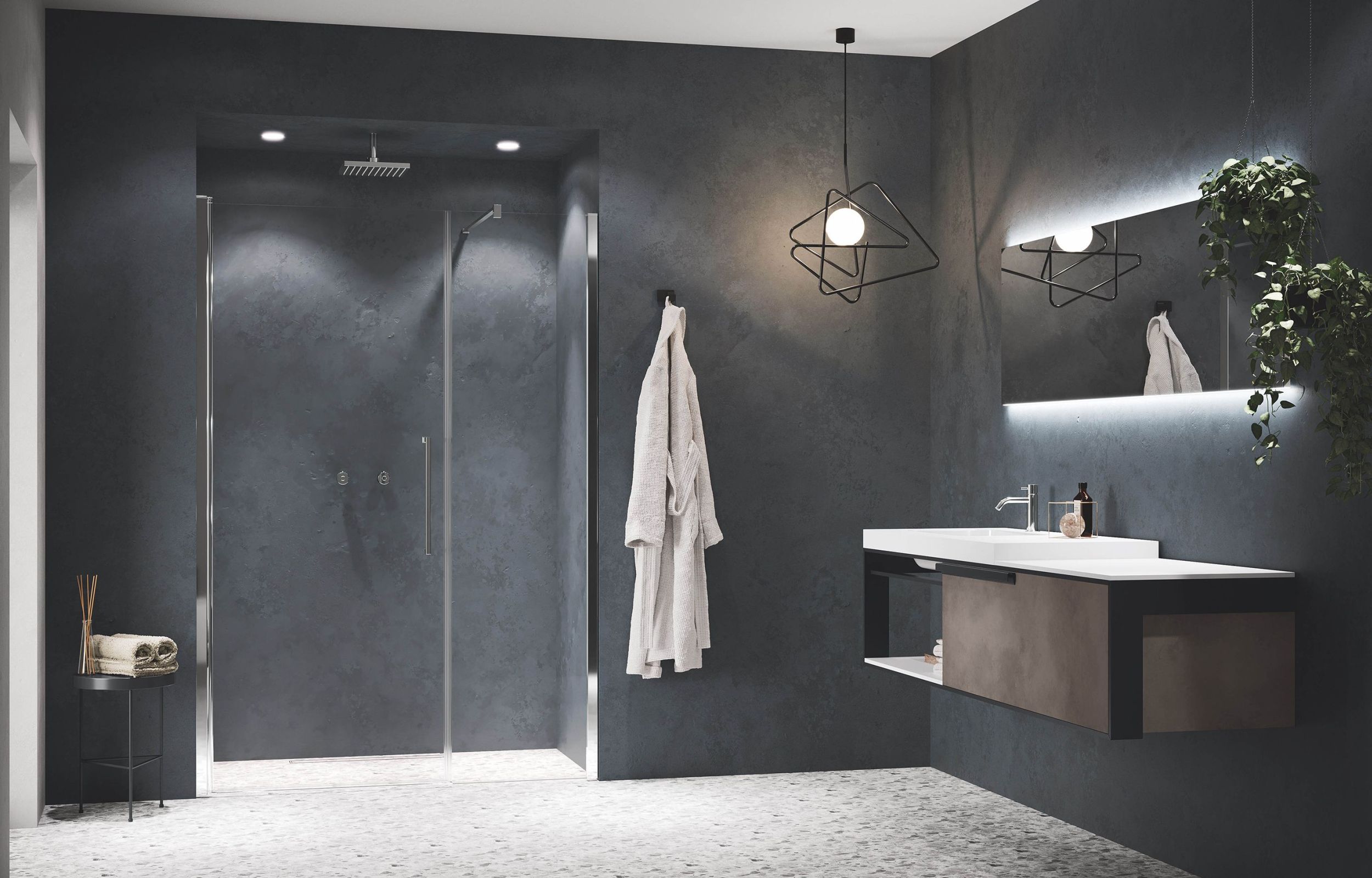 Novellini Young 2.0 G+F drzwi prysznicowe 147 cm chrom/szkło przezroczyste Y2GFL147-1K