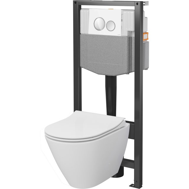 CERSANIT Zestaw podtynkowy SYSTEM 50 mech, miska CITY OV, deska, przy