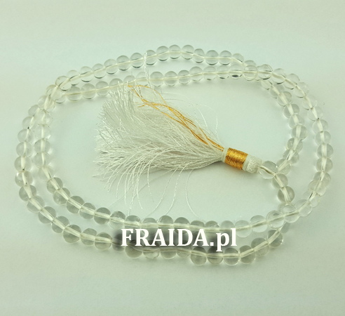 Mala - kryształ górski 3 (108 korali 6mm - jakość AA) + woreczek