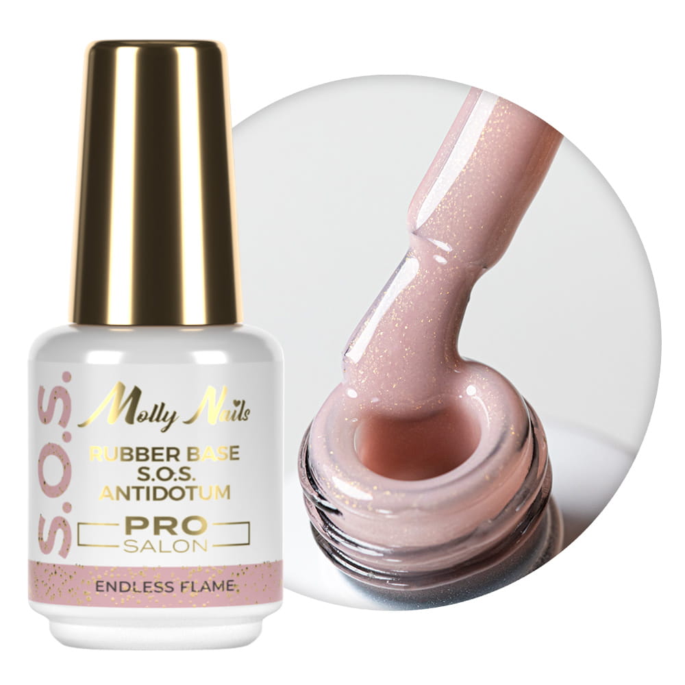 Baza kauczukowa elastyczne paznokcie manicure pedicure do ozdób S.O.S. Antidotum Pro Salon Molly Nails Endless Flame 15g
