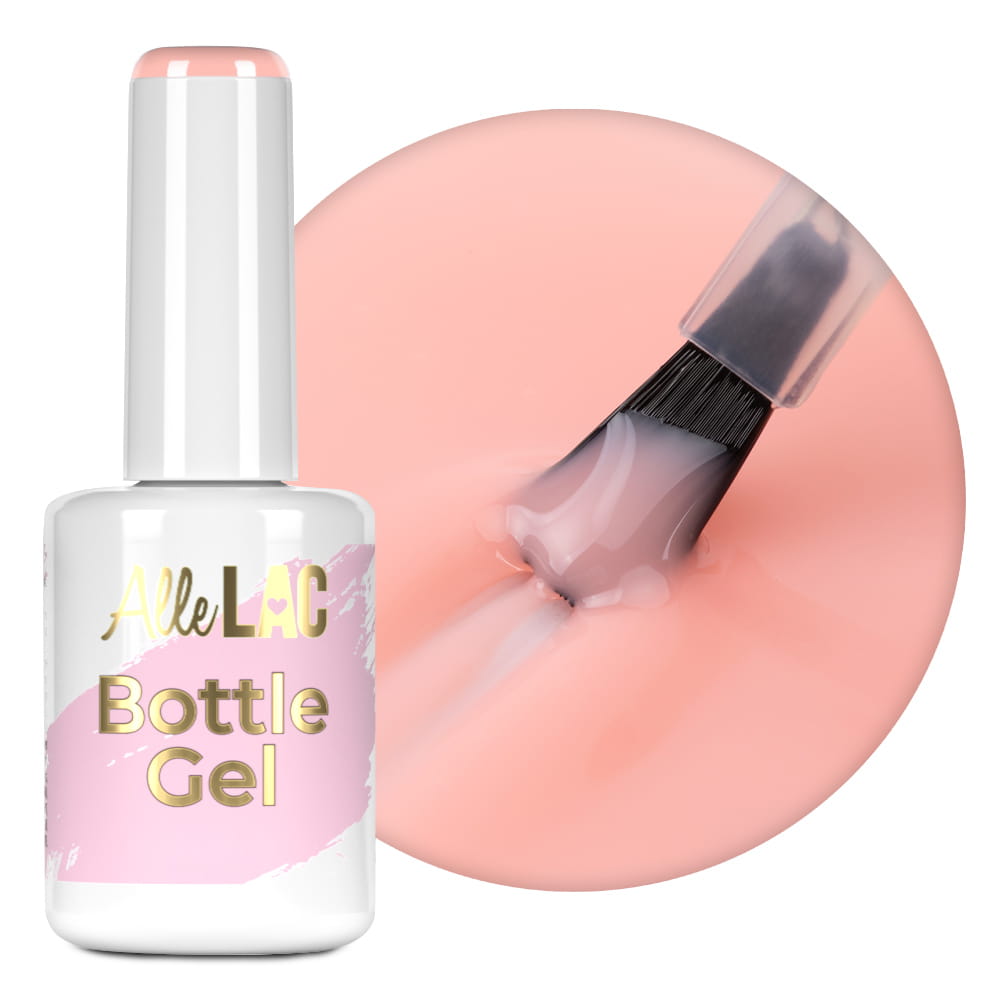 Żel do paznokci w butelce z pędzelkiem Bottle Gel AlleLac Peachy Pink 15g