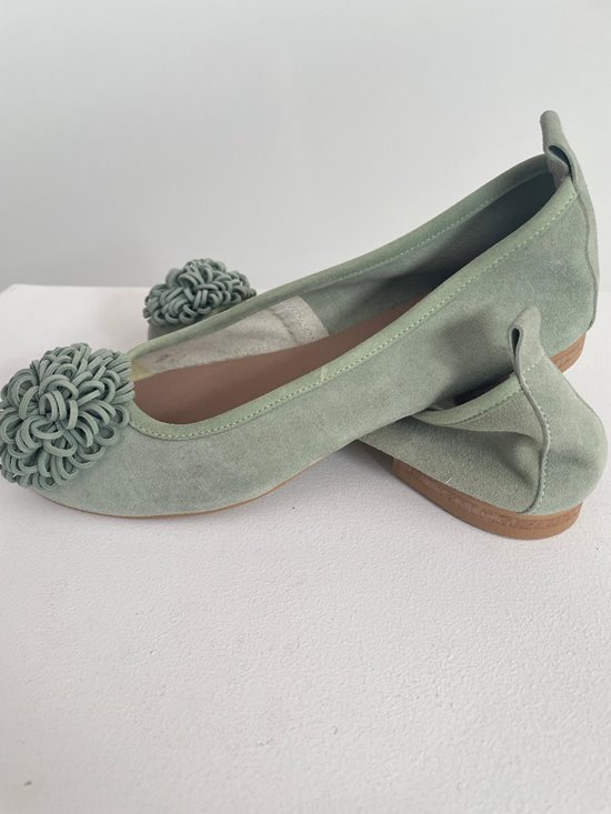 Baleriny damskie 92/96 Mięta zamsz