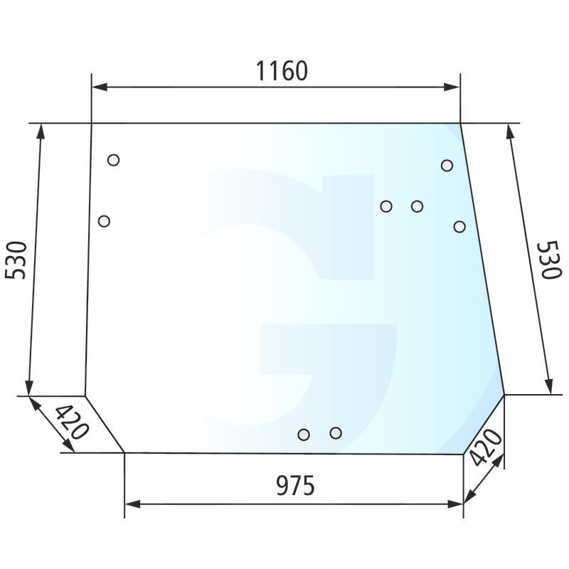 Szyba tylna wysokość: 870 mm Deutz AgroPlus 0.010.6265.0