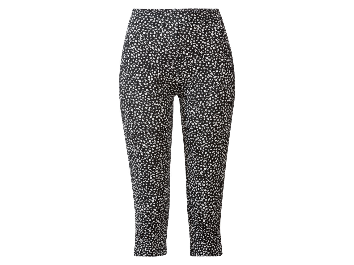 esmara Legginsy damskie 3/4 z bawełną Czarny/ we wzory, S36/38