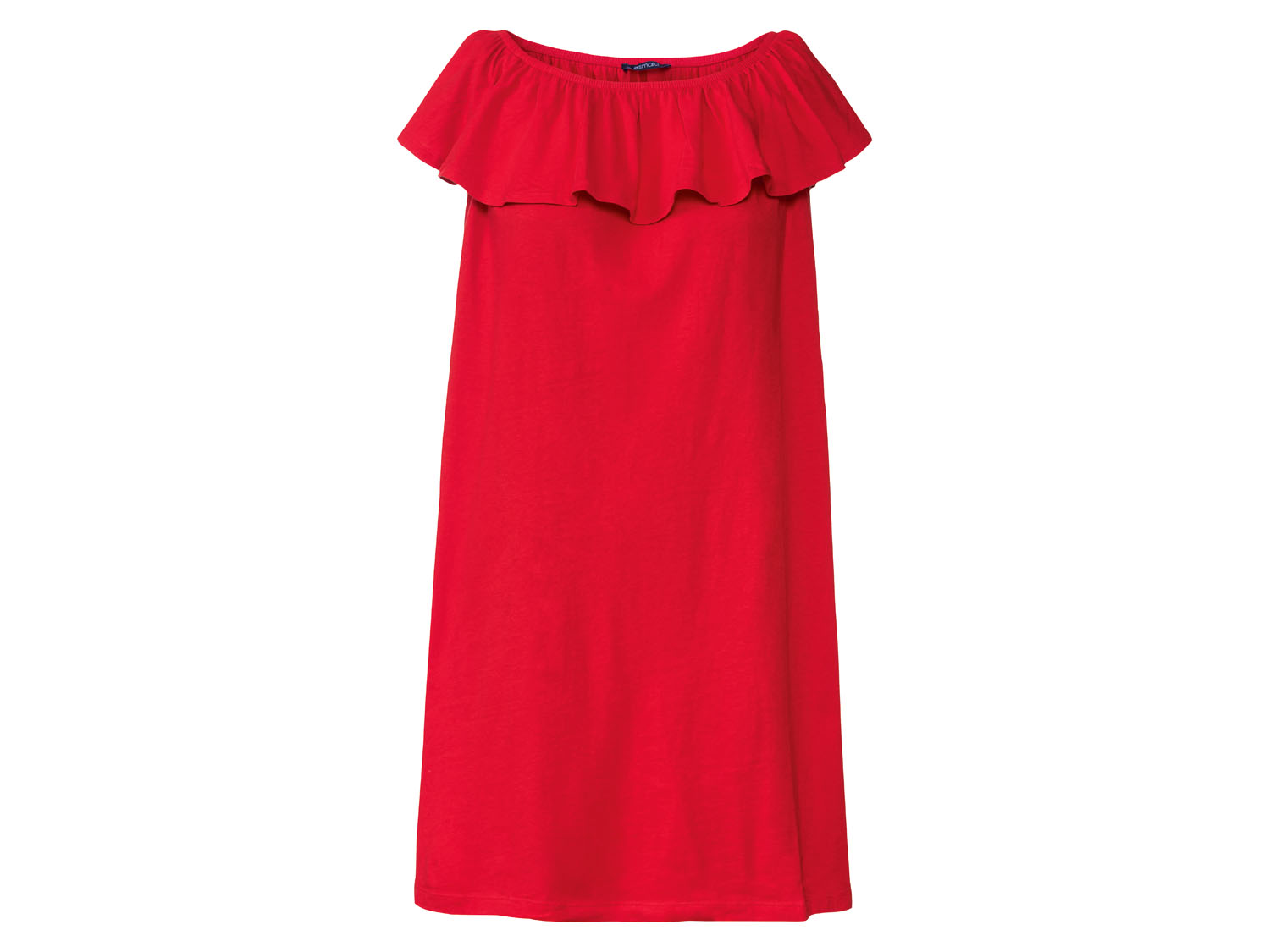 esmara Sukienka damska bawełniana z dekoltem typu carmen Czerwony, L44/46