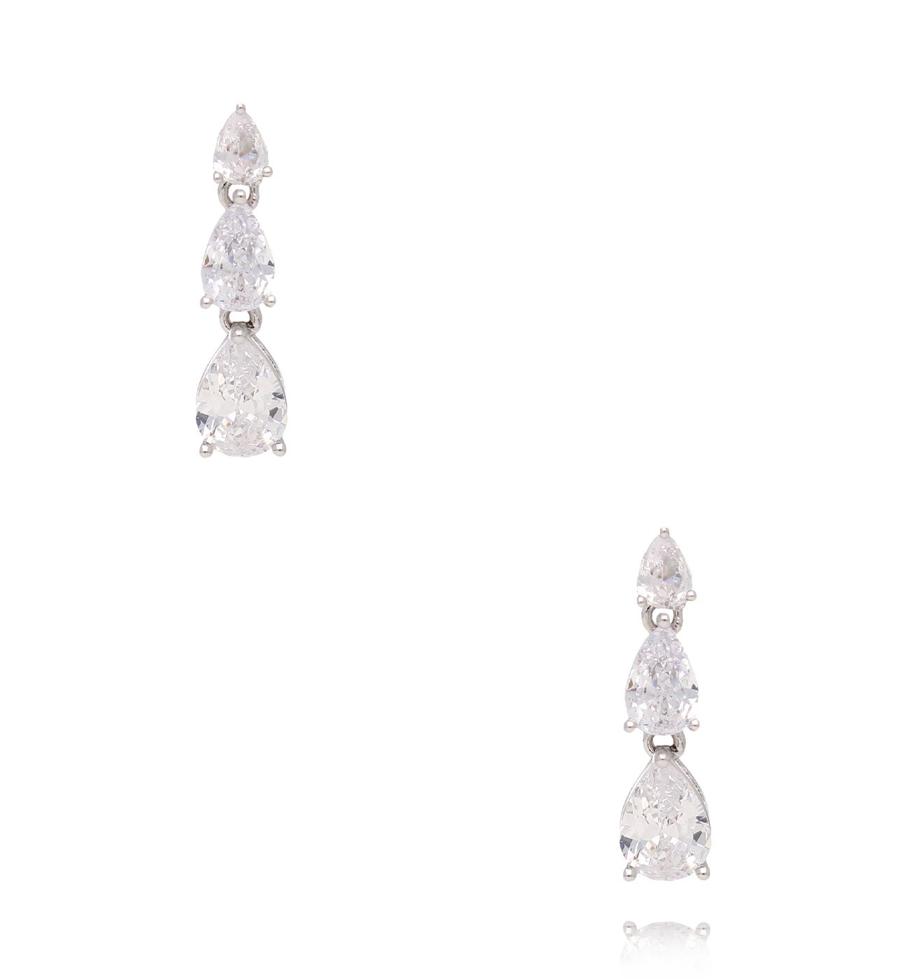 Koczyki z transparentnymi kryształkami srebrne KSS2016