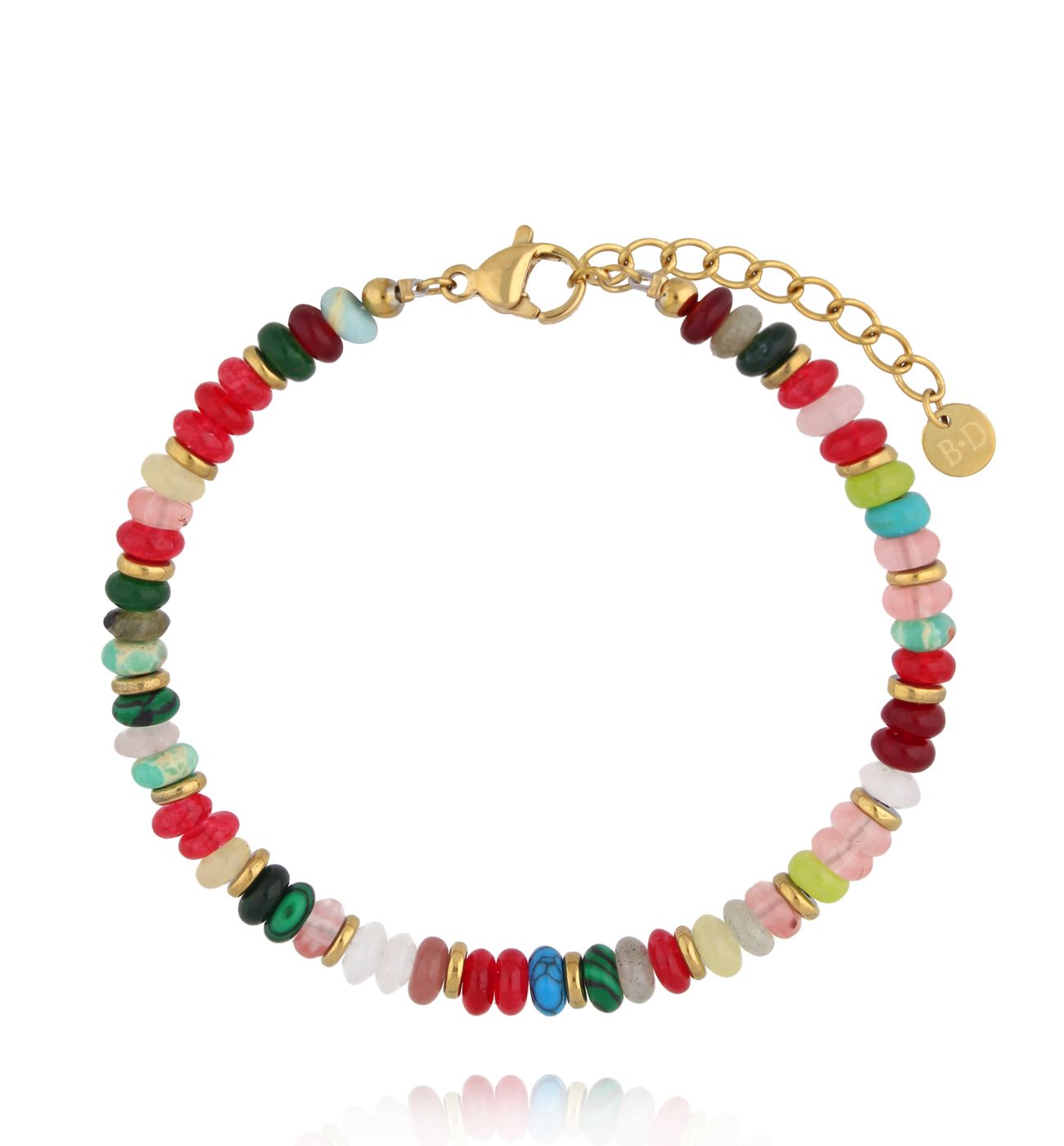 Bransoletka z kolorowych kamieni – jadeit, malachit i jaspis BEA0080