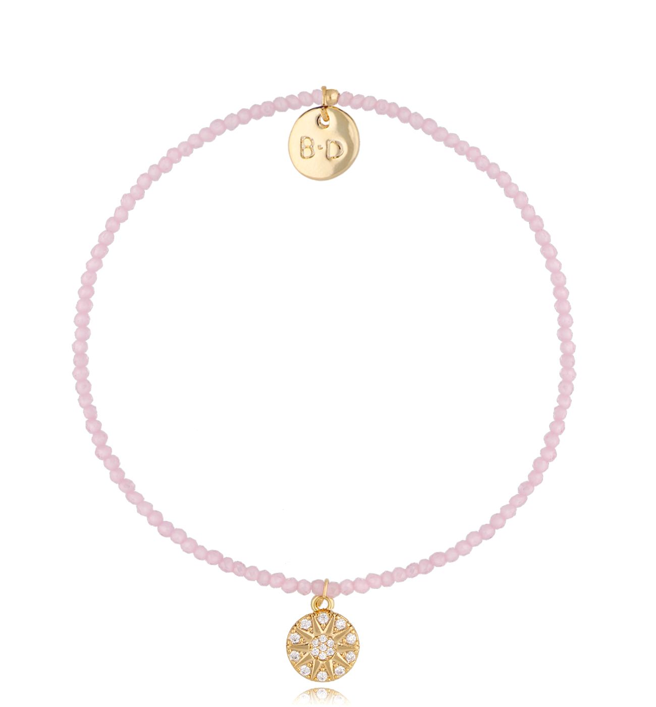 Bransoletka z różowymi cyrkoniami i zawieszką Lifestyle - By Dziubeka