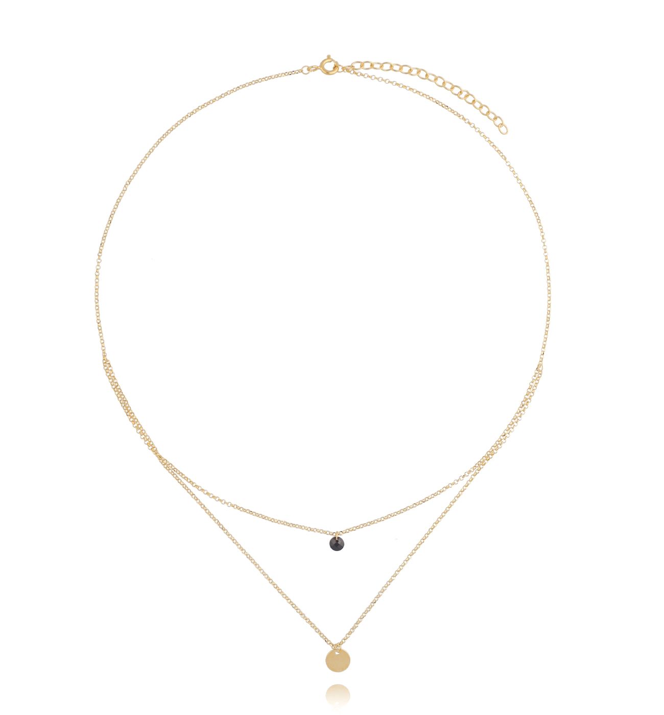 Naszyjnik pozłacany z podwójnym zdobieniem Annie - By Dziubeka