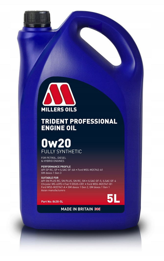 MILLERS OILS TRIDENT PROFESSIONAL 0W20 5L - Petrostar