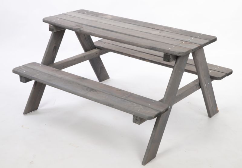 Stół piknikowy dziecięcy MODO24 z ławkami od 1 do 5 lat szary z pokrowcem 1 kpl.
