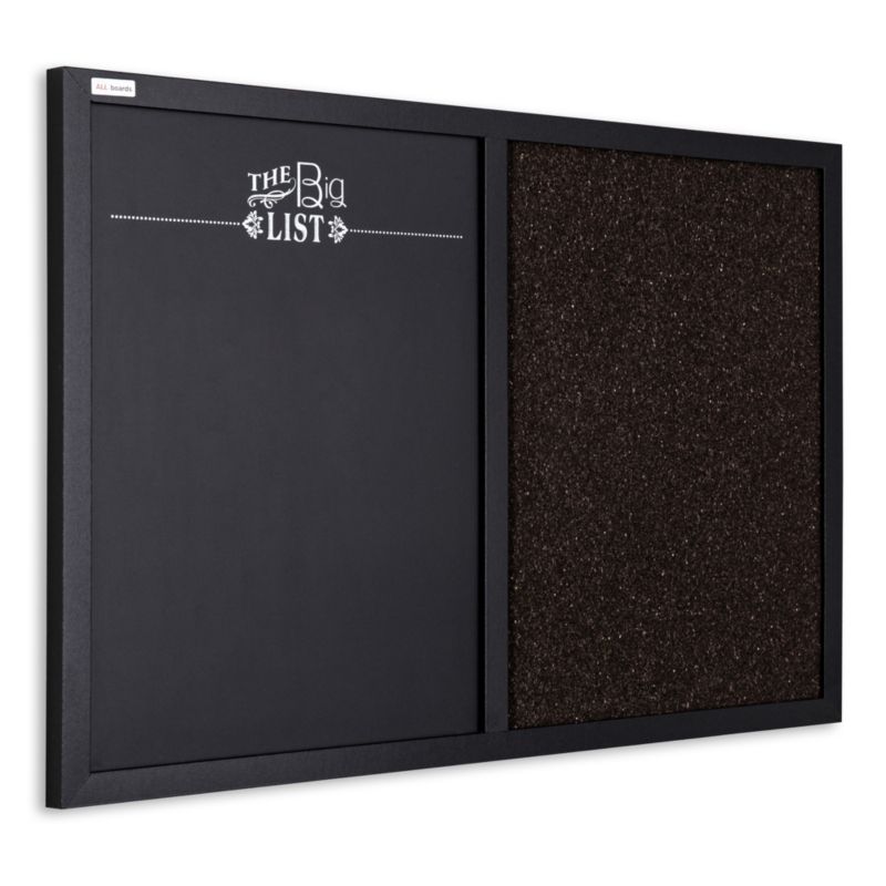 Tablica korkowo magnetyczna ALLboards 60x40 cm brązowo-czarna combi rama drewniana lakierowana czarna 1 szt.