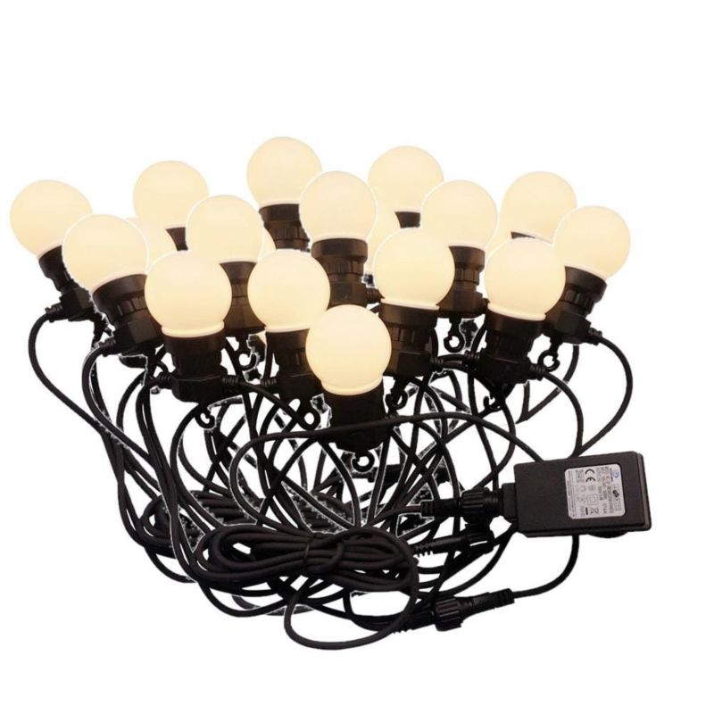 Girlanda ogrodowa V-TAC 70520 czarna LED 10W 3000K 600lm 20 punktów mleczne żarówki IP44 10 metrów - 1 szt.