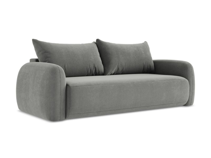 Kanapa 3-osobowa z funkcją spania LaMiaSofa Amalfi z tkaniny strukturalnej 250x112 cm szary 1 szt.