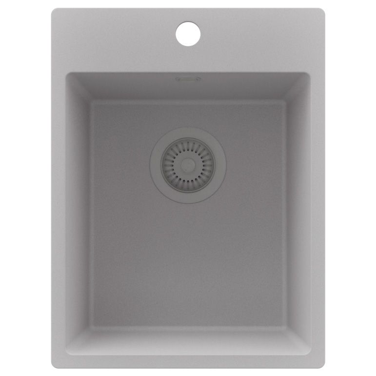 Zlewozmywak Ryga PRIMAGRAN Nablatowy 38x50cm do szafki od 40cm, Szary + Syfon, S043, 1 szt.