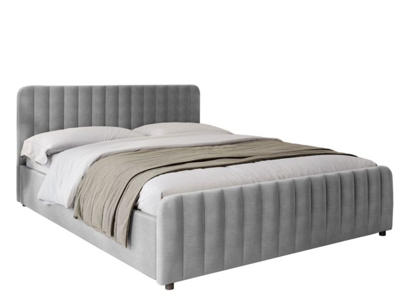 Łóżko tapicerowane z pojemnikiem MebleMWM SFG0160P 160x200 szary 53 welur 1 szt.