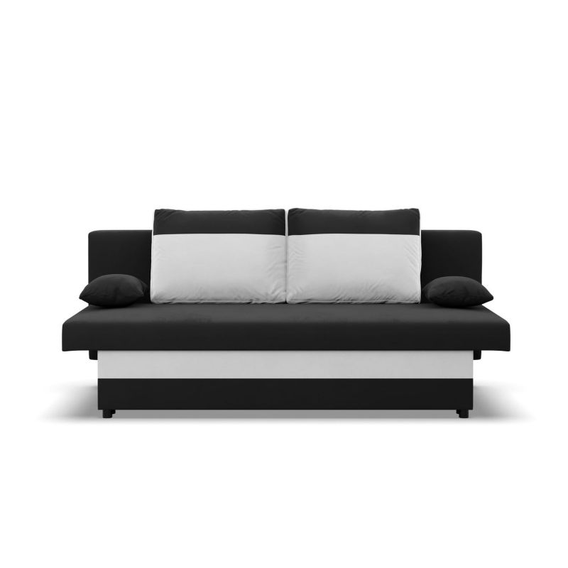 Kanapa TYLETEGOTU funkcja spania HUGO mikrofaza biały czarny 1 szt