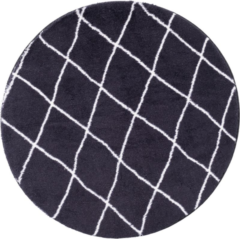 Dywan Multidecor Loren Print 80 cm koło kratka czarny 1 szt.