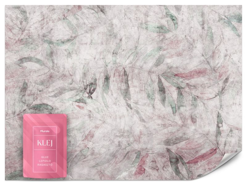 Fototapeta Muralo Liście Roślinność Betonowa Ściana 350x256 cm 1szt.