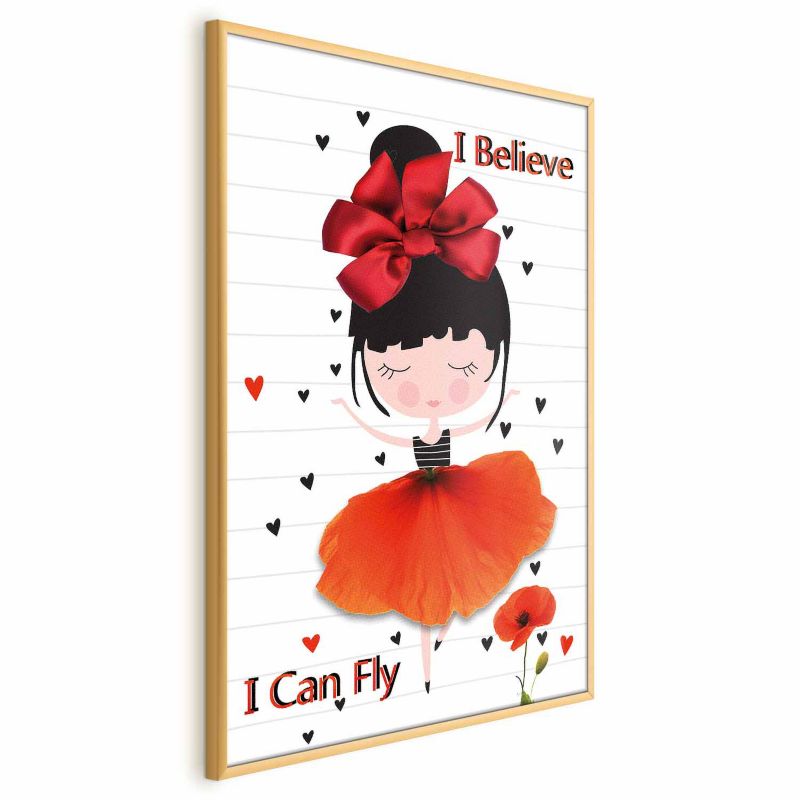 Plakat Artgeist Fly 40x60 cm z ramą złotą 1 szt