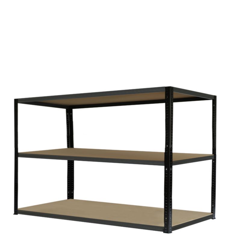 Regał metalowy MODO24 magazynowy warsztatowy czarno-grafitowy helios 90x150x50cm 3 półki po 275 kg 1 szt.