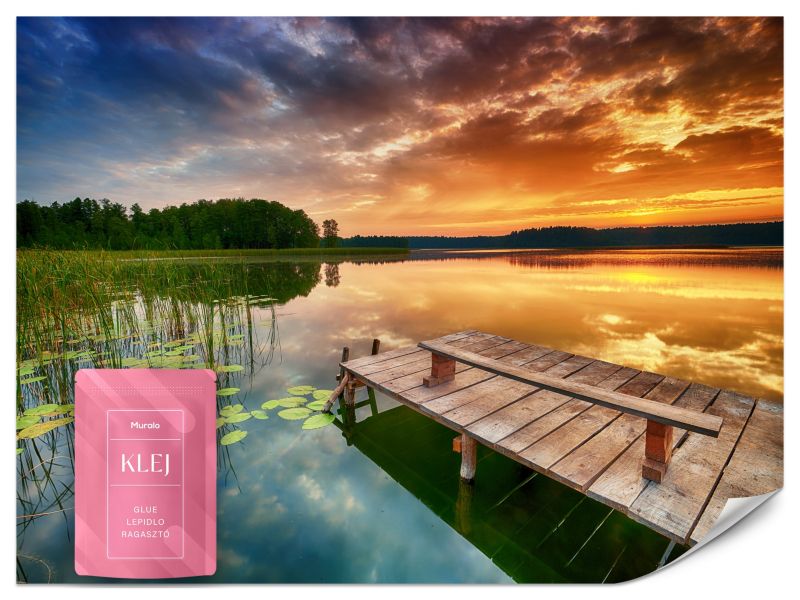 Fototapeta Muralo Zachód Słońca Nad Jeziorem 350x256 cm 1szt.