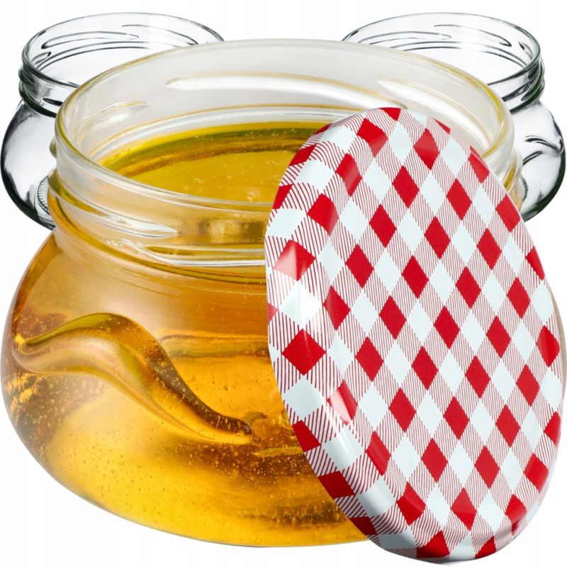 Słoik KADAX Słoiki 300ml Szklany Na Przetwory miód Dżem + Zakrętki Fi82 50 szt.