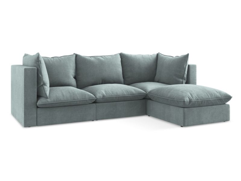 Narożnik prawostronny LaMiaSofa RAVENNA z tkaniny strukturalnej 255x165 cm jeans 1 szt.