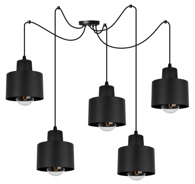 Lampa sufitowa wisząca Light Home LH Spider Panta 5x E27 60W czarny 1szt.