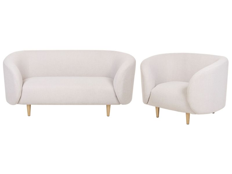 Komplet wypoczynkowy 3-osobowy tapicerowany beżowy ze złotym Loen 1 szt.