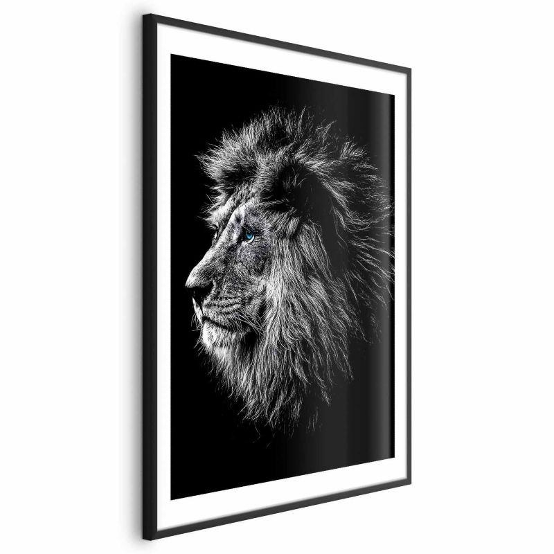 Plakat Artgeist Niebieskooki lew 40x60 cm z ramą czarną 1 szt