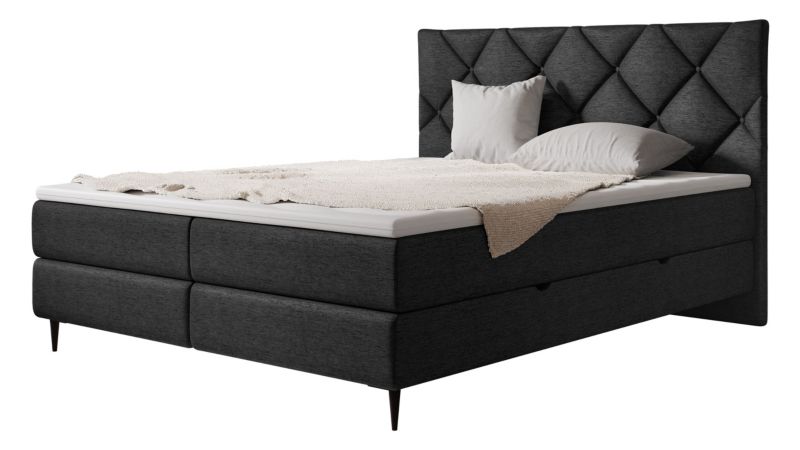 Łóżko kontynentalne MIRJAN 24 Letra 140x200 cm czarny/nogi czarne 1 szt.