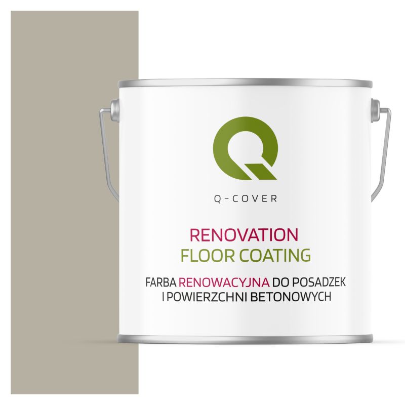 Farba Renowacyjna do Posadzek i Powierzchni Betonowych Q-Cover Szary Beżowy RAL7032 Mat 5L