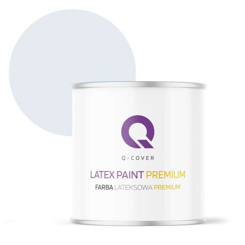 Farba Lateksowa Premium Plamoodporna do Ścian i Sufitów Q-Cover Biel złamana w błękit H0179 Głęboki Mat 2L