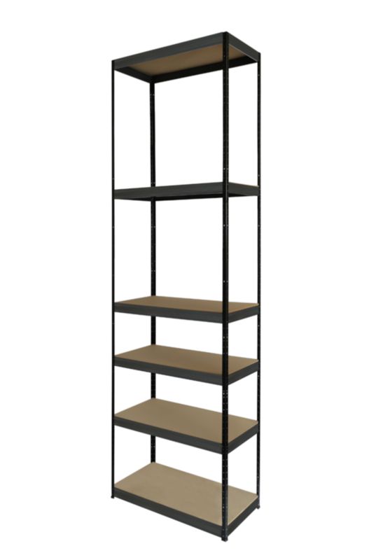 Regał metalowy MODO24 magazynowy stojak czarno-grafitowy helios 196x30x30cm 6 półek po 175 kg 1 szt.