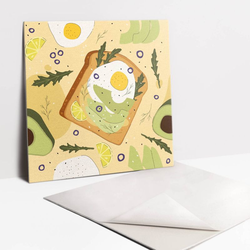 Kafelki samoprzylepne Tulup 30x30 cm Tosty z awokado i jajkiem 9 szt.