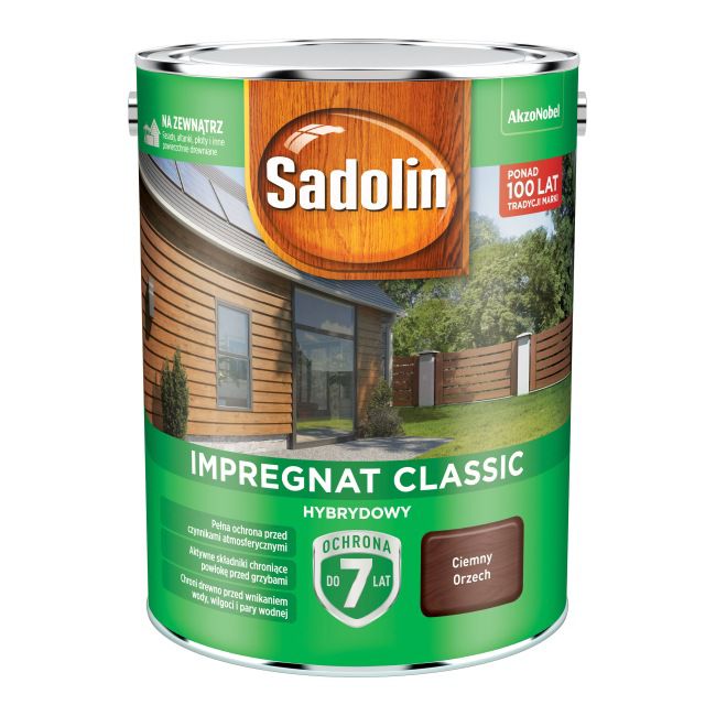 Impregnat do drewna Sadolin Hybrydowy ciemny orzech 4,5 l