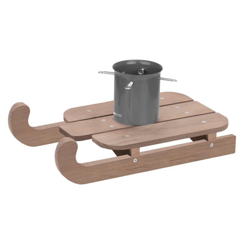 Stojak na choinkę Mirpol 1,3l w kształcie sanek - pojemnik na wodę szary 1szt.