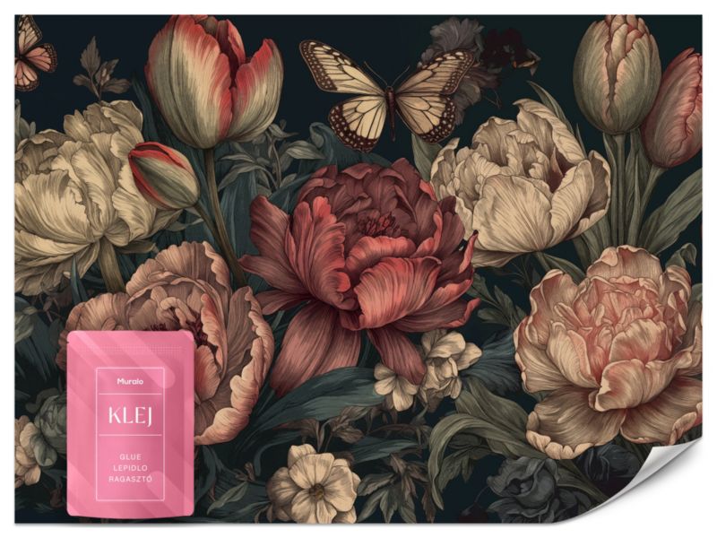 Fototapeta Muralo Piwonie w Stylu Vintage 450x315 cm 1sz