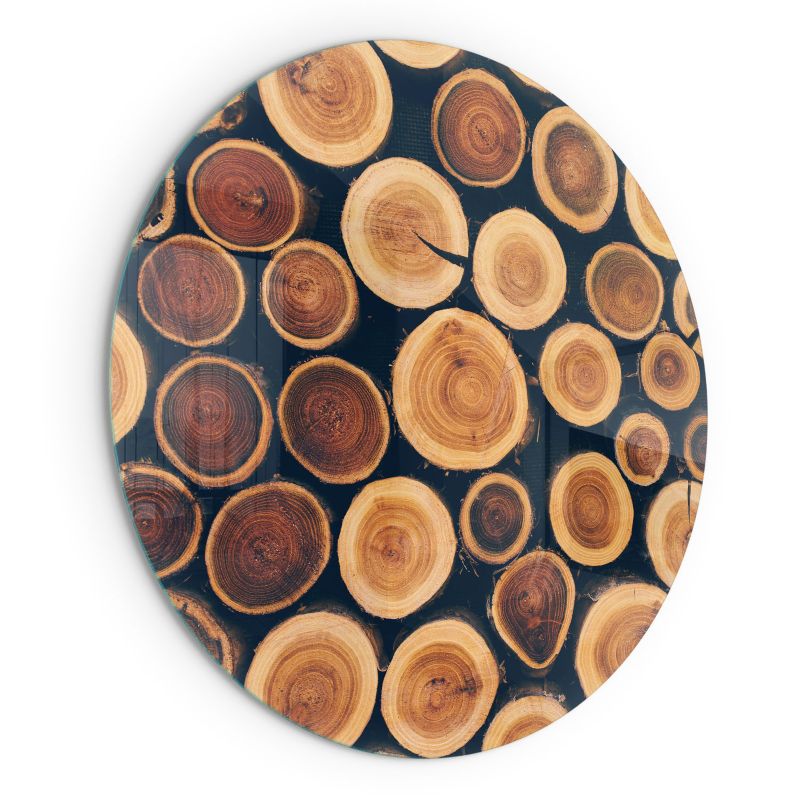 Szyba Okrągła przed Kominek Wallfluent fi80 cm Ochrona Podłogi przed Żarem Skrzynka z drewnem ściętym 1 szt.